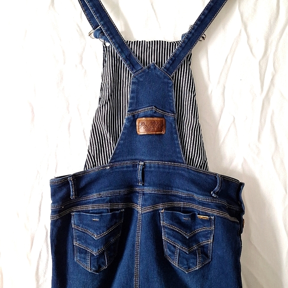 3/$20-Denim Midi Overall Skirt W. Suspenders And Faux Diamond Trim, 6, NWOT - Picture 9 of 12